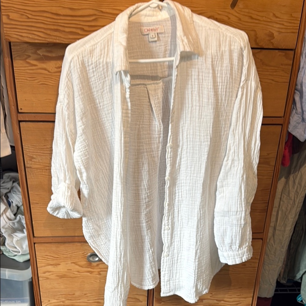 Only White Button Down Shirt Relaxed Fit
